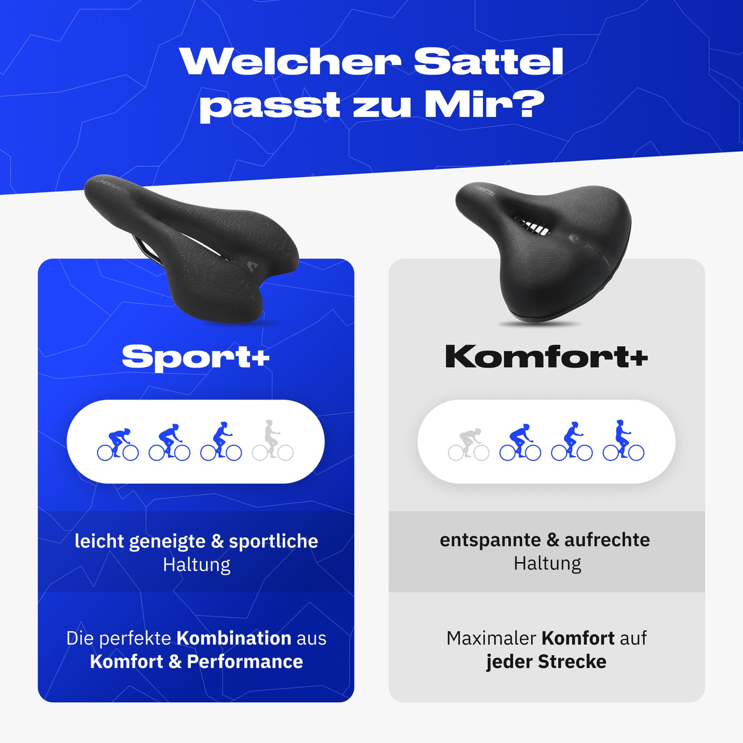 Alpensattel 3.0 Sport + Vergleich Komfort + 