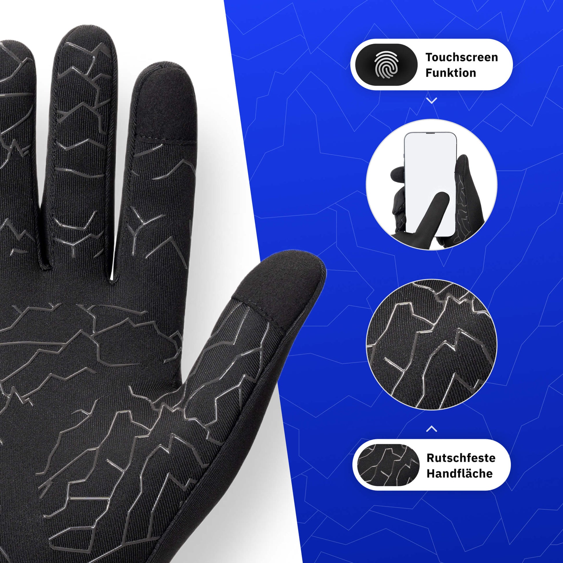 Thermo Handschuhe 2.0 + Thermo Mütze + Schlauchschal + Reflektoren Aufkleber - Alpensattel.de